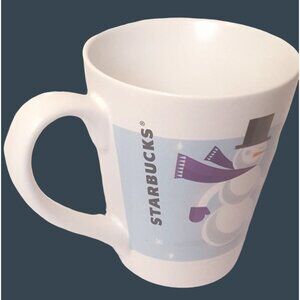 Starbucks 2011 Christmas Holiday Snowman Ceramic Tea Coffee Mug Cup 12 oz